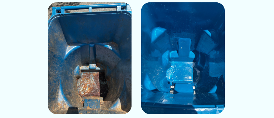 Bubbles Up Bin Cleaning Wesley Chapel, FL Before and After trash can 
